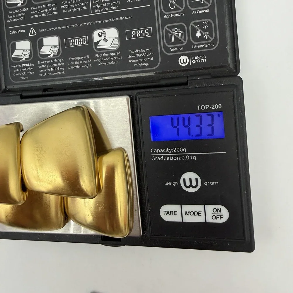 Vtg 80s Chunky Gold Tone Earrings Geometric Puffy Runway Statement